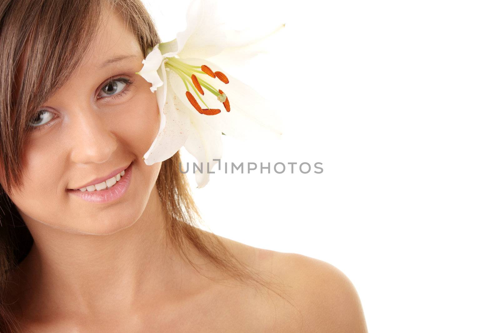Young woman (teen girl) relaxing in massage