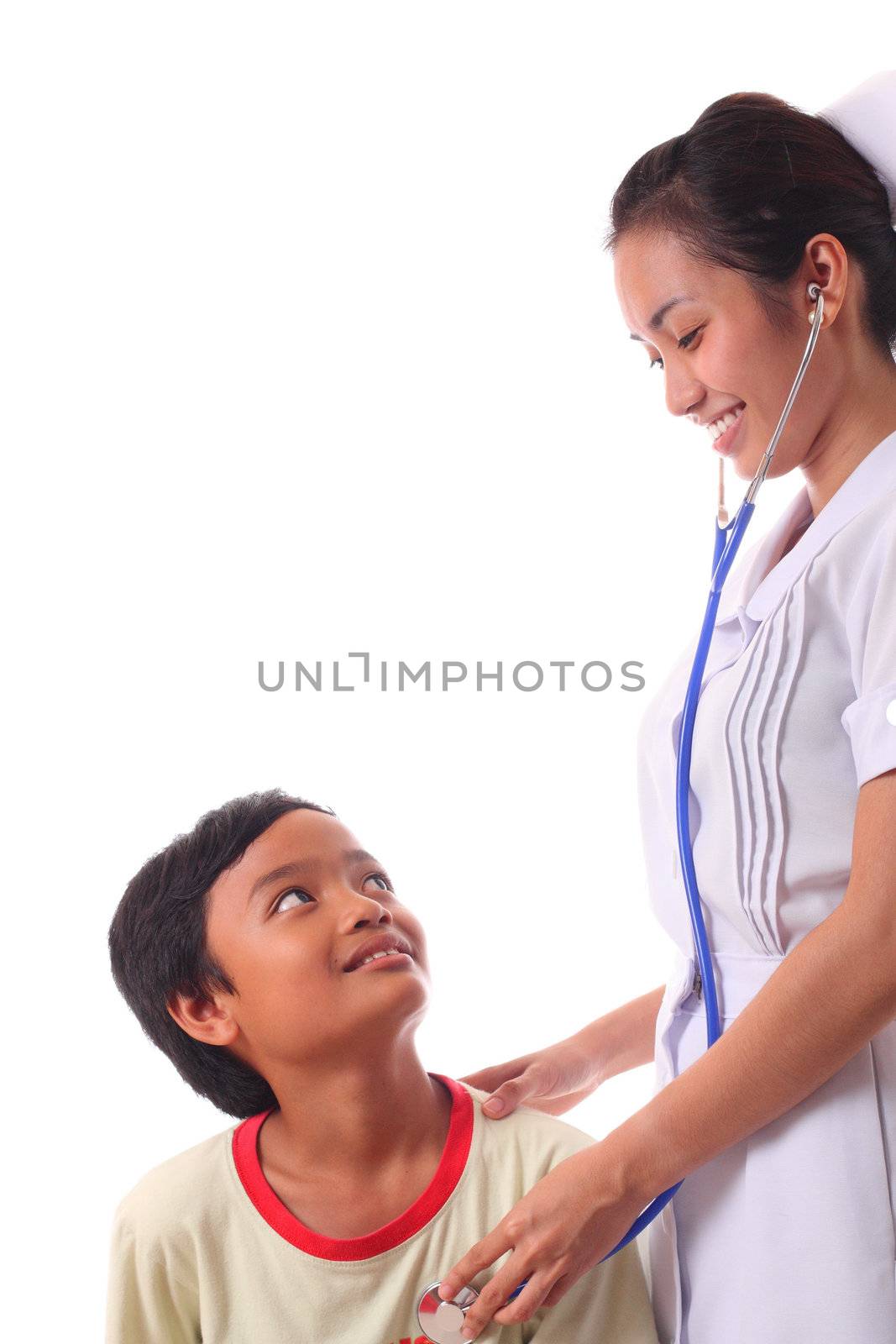 a nurse caring for a sick child