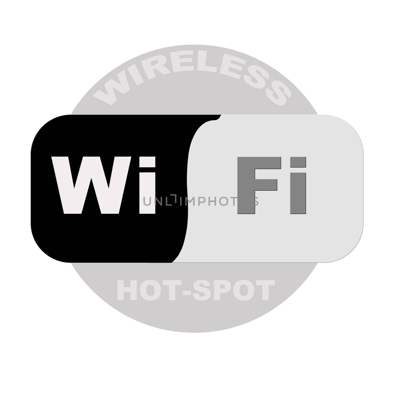wireless hot-spot sign template on isolated background