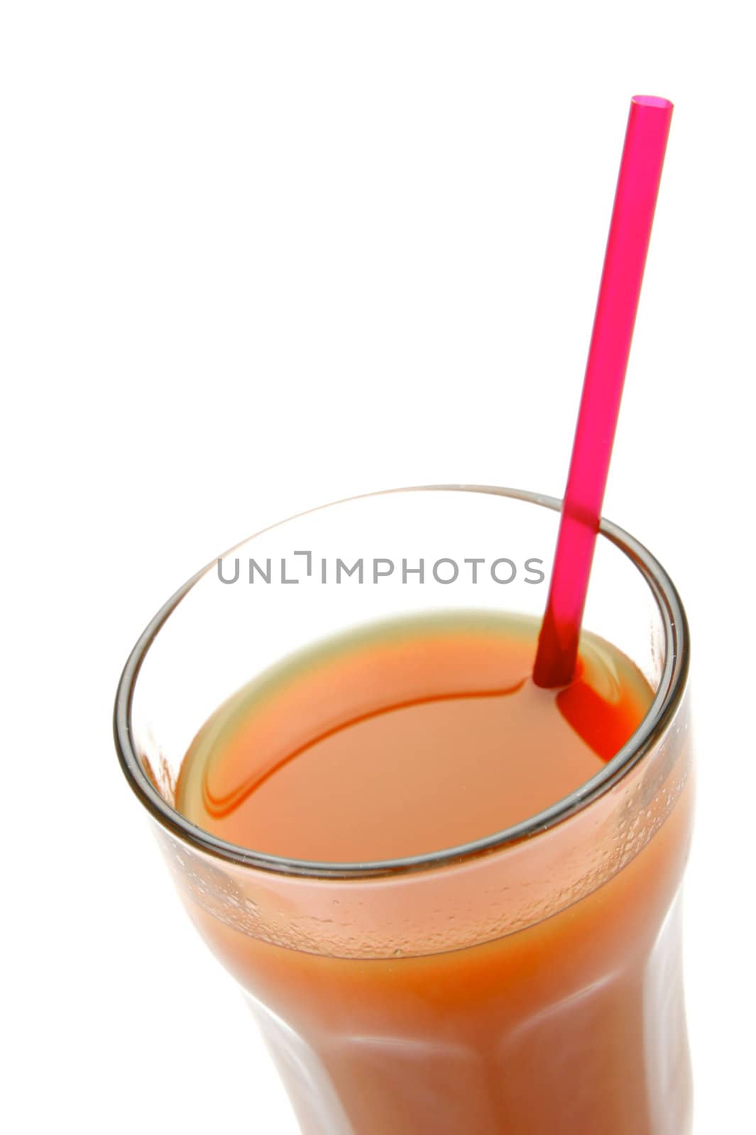 Tomato juice isolated against a white background