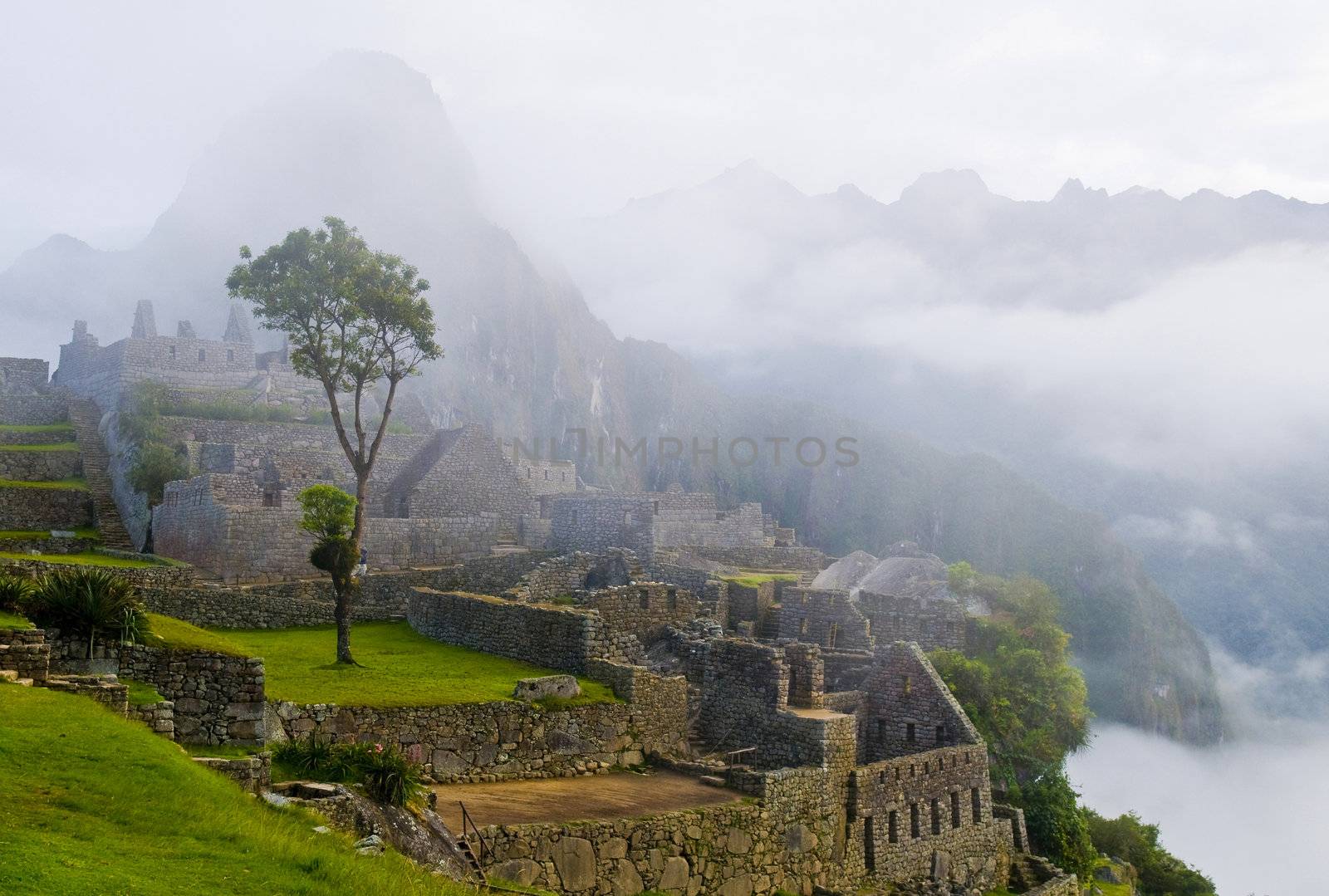 View of the archeological site of Machu Pichu