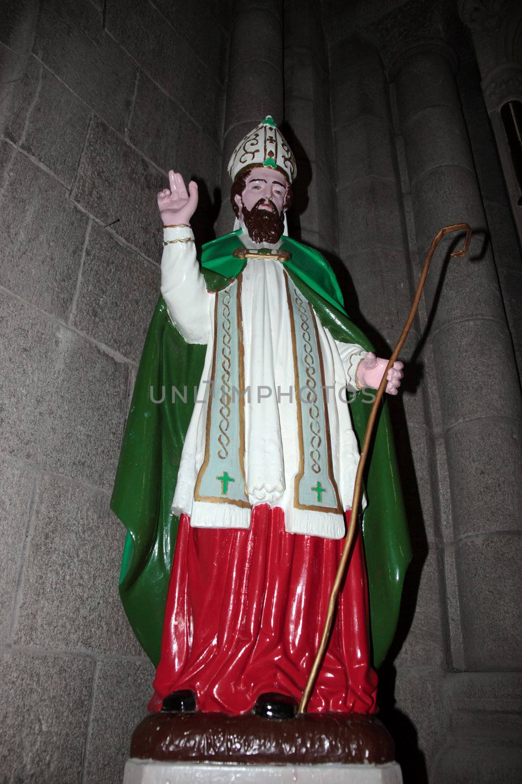 saint patrick statue in an irish church