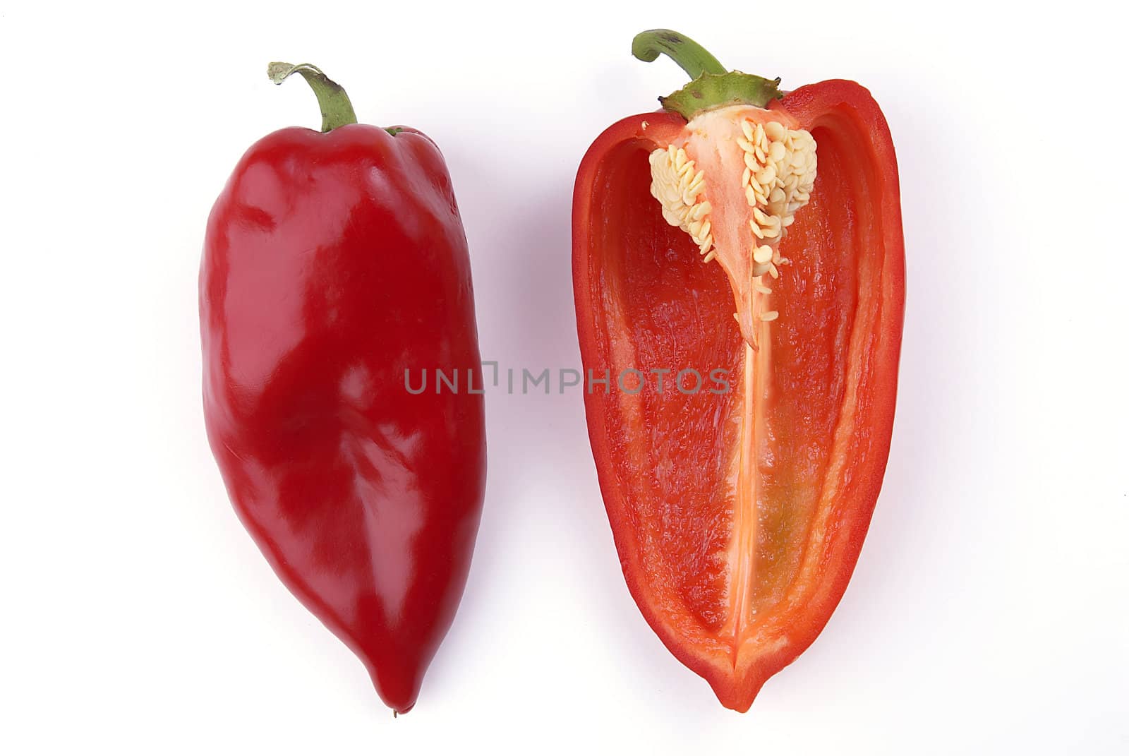Group of Red pepper isolated on white