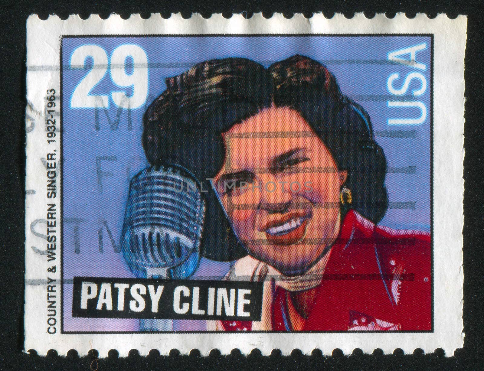 UNITED STATES - CIRCA 1993: stamp printed by United states, shows Patsy Cline, circa 1993