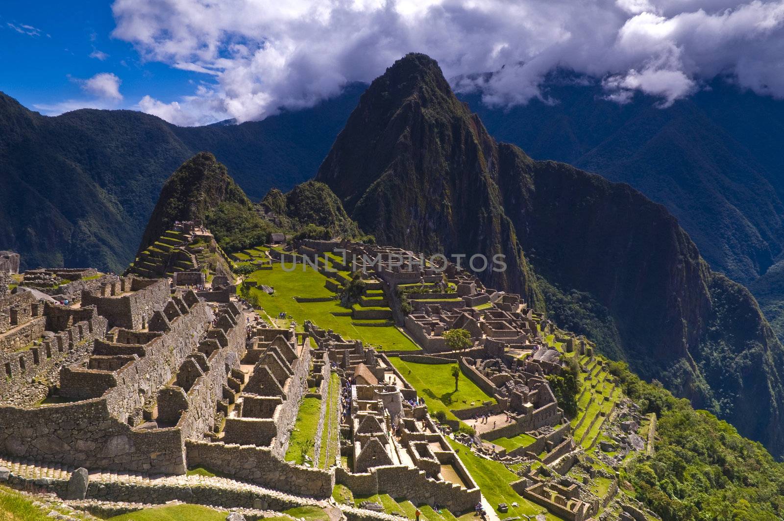 View of the archeological site of Machu Pichu