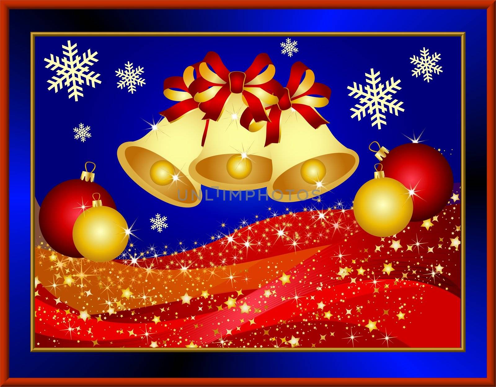 christmas illustration with bells