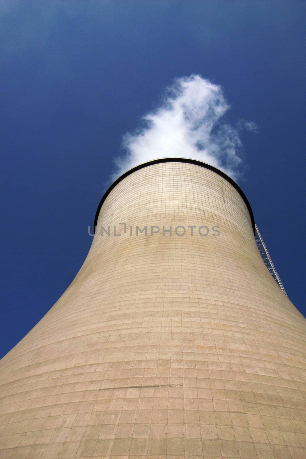 View of the huge water tower in a heat power plant