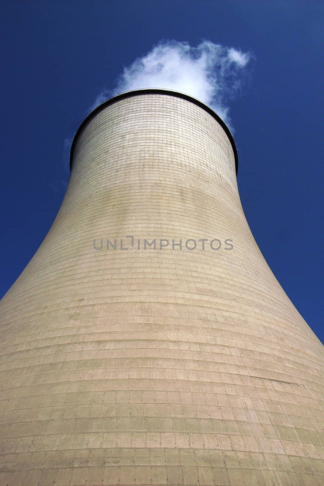 View of the huge water tower in a heat power plant