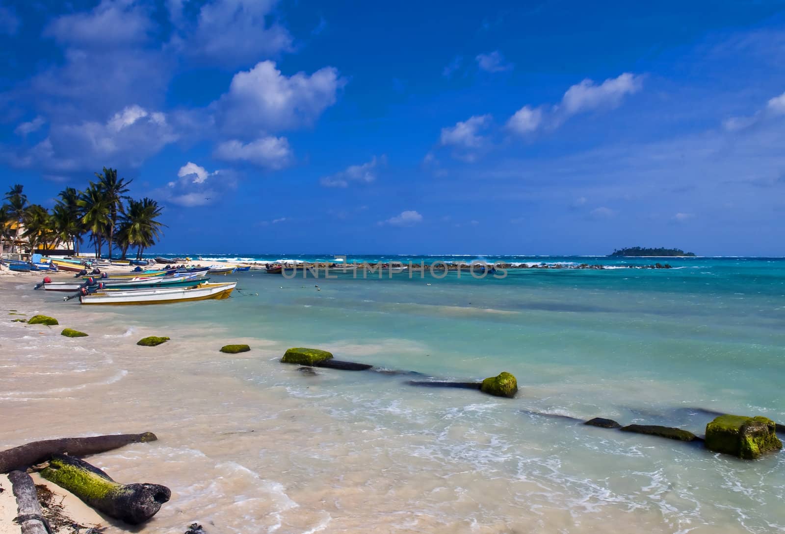 Tropical beach on the Caribbean island of San Andres , Colombia