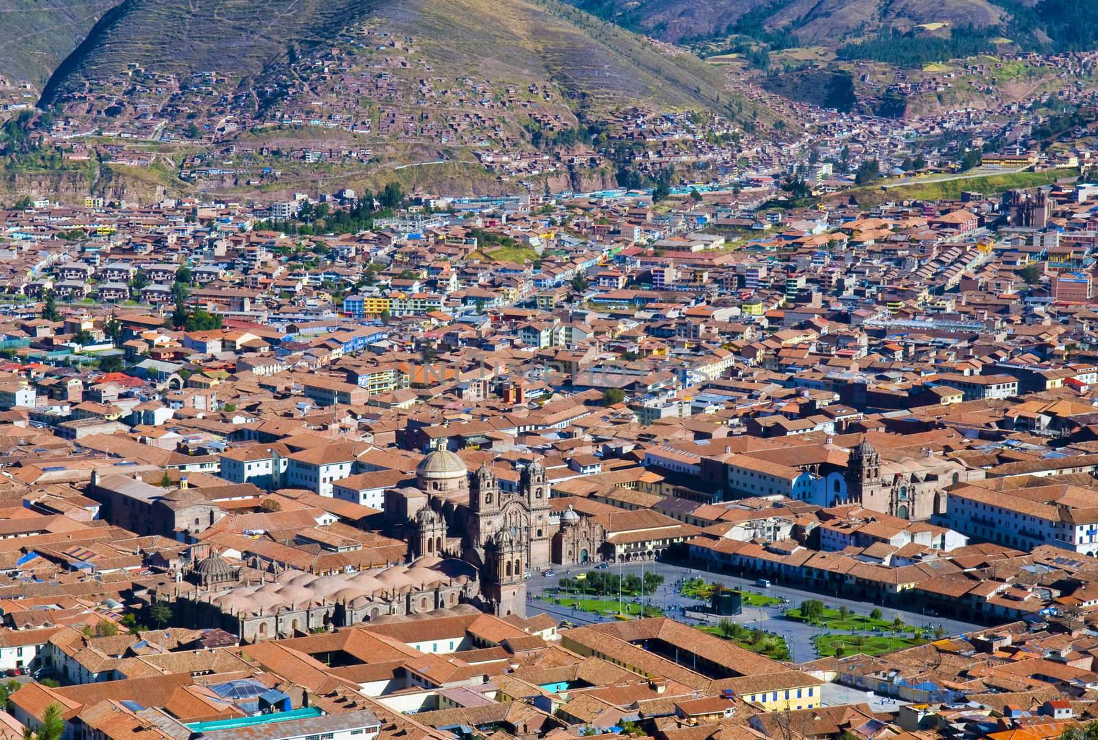 View of the Peruvian city of Cusco the former capital of the Incan empire and "unesco" world heritage site
