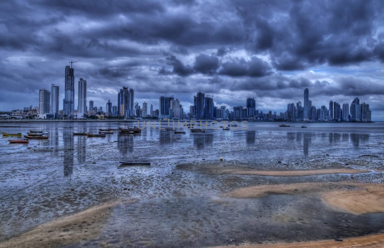 View of the coastline of Panama city