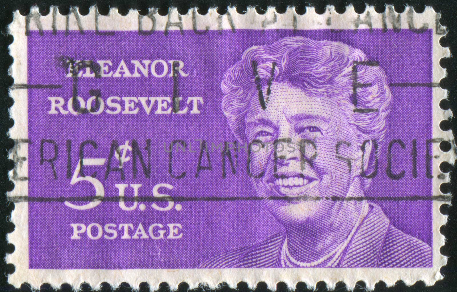 UNITED STATES - CIRCA 1963: stamp printed by United states, shows Eleanor Roosevelt, circa 1963