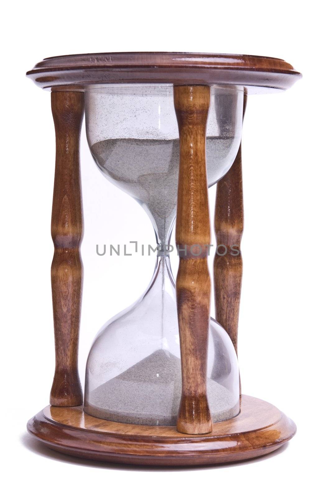 Hourglass on white