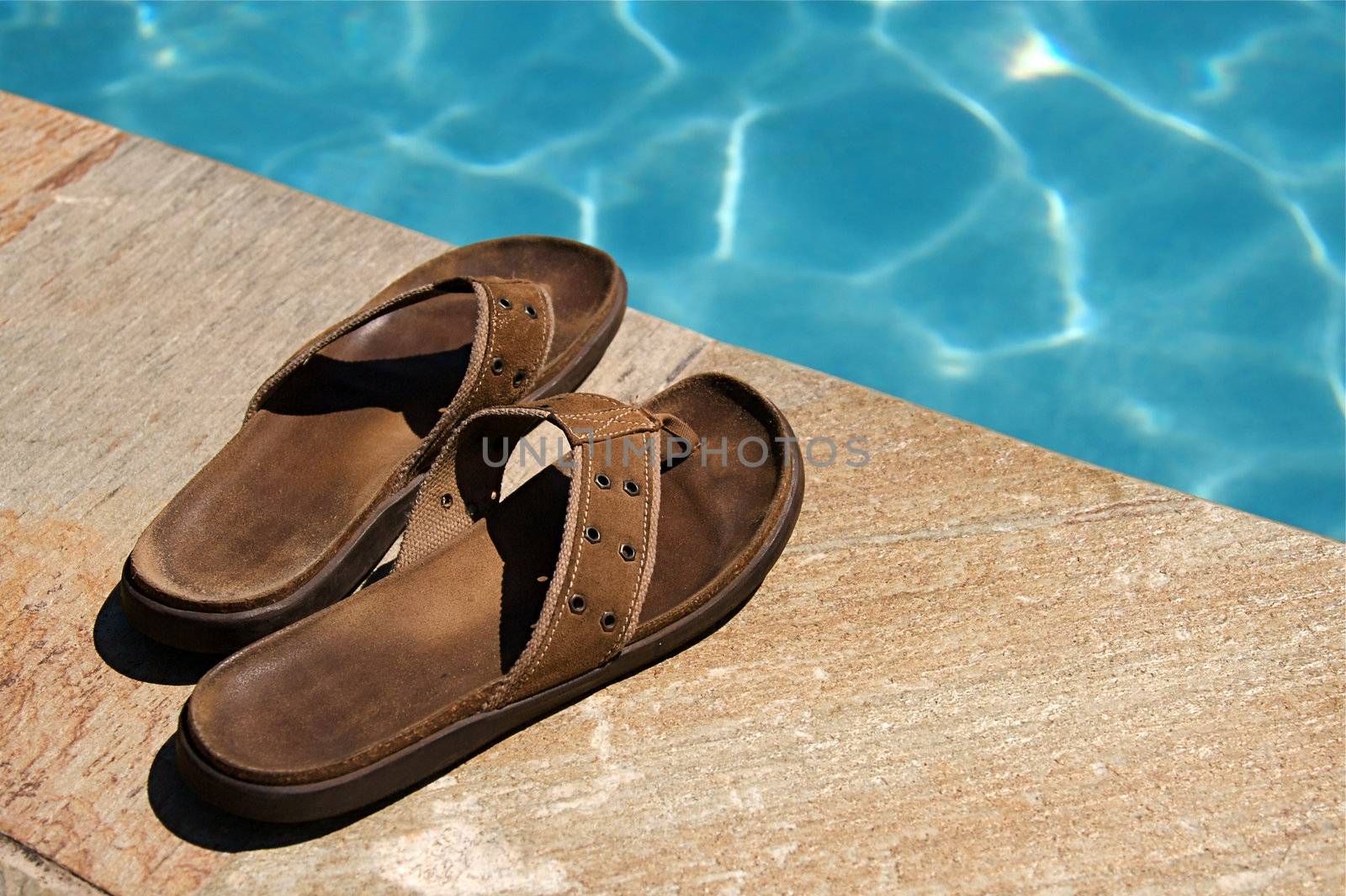 Summer vacation at a resort swiiming pool on Hawaii