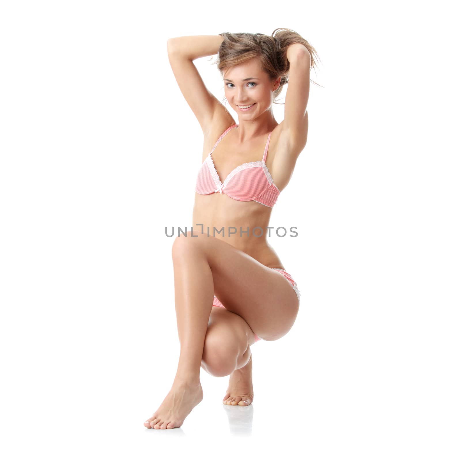 Woman in pink underwear by BDS