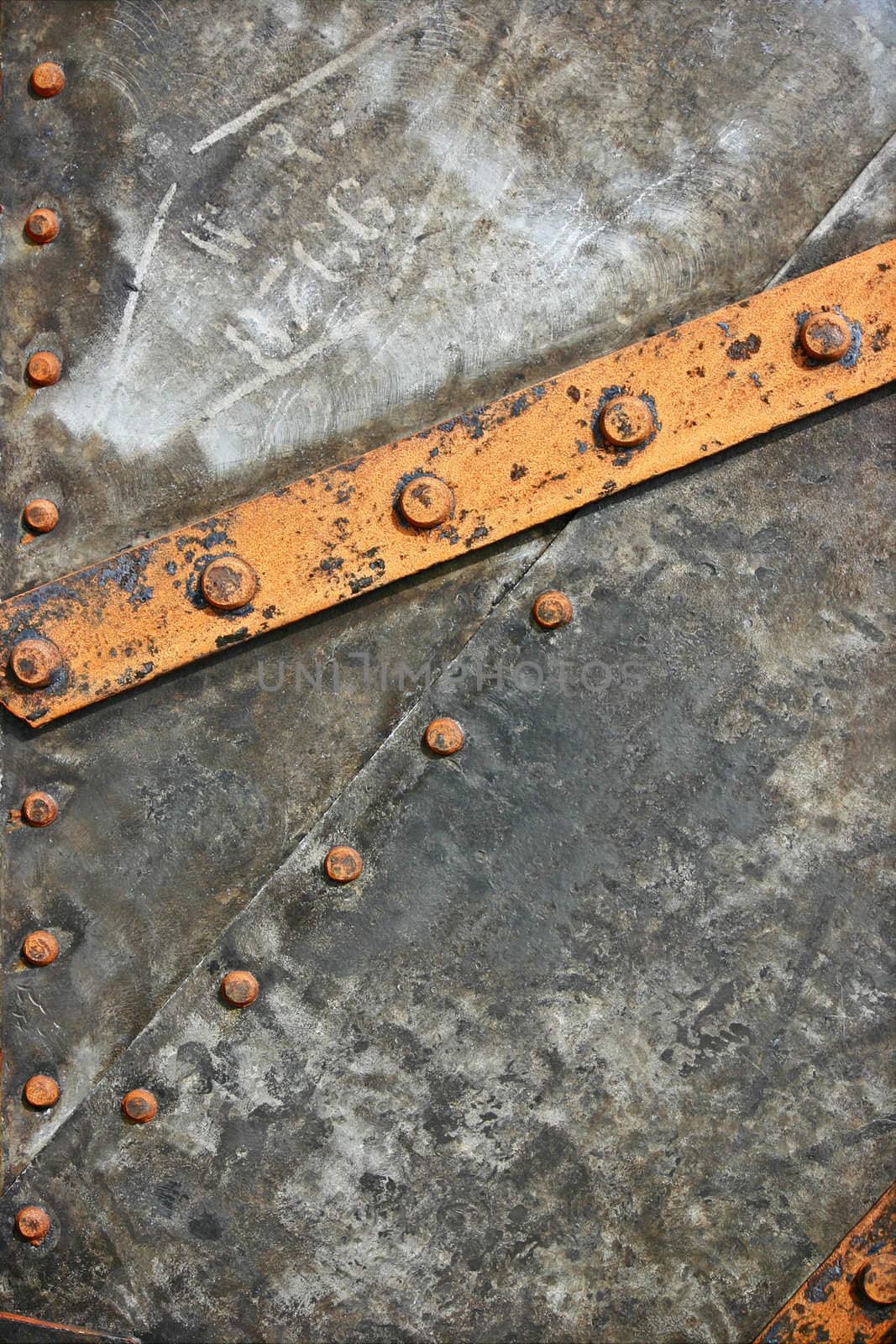 An Old Metal Background with Rivets