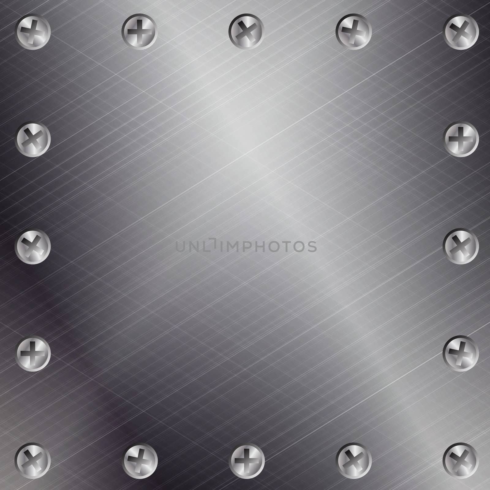 Brushed Metal Background with Screws