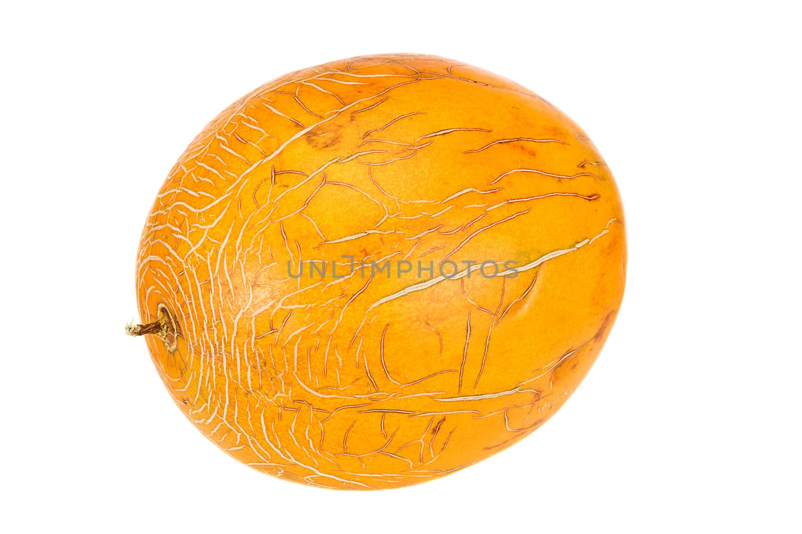 yellow ripe melon isolated on white background