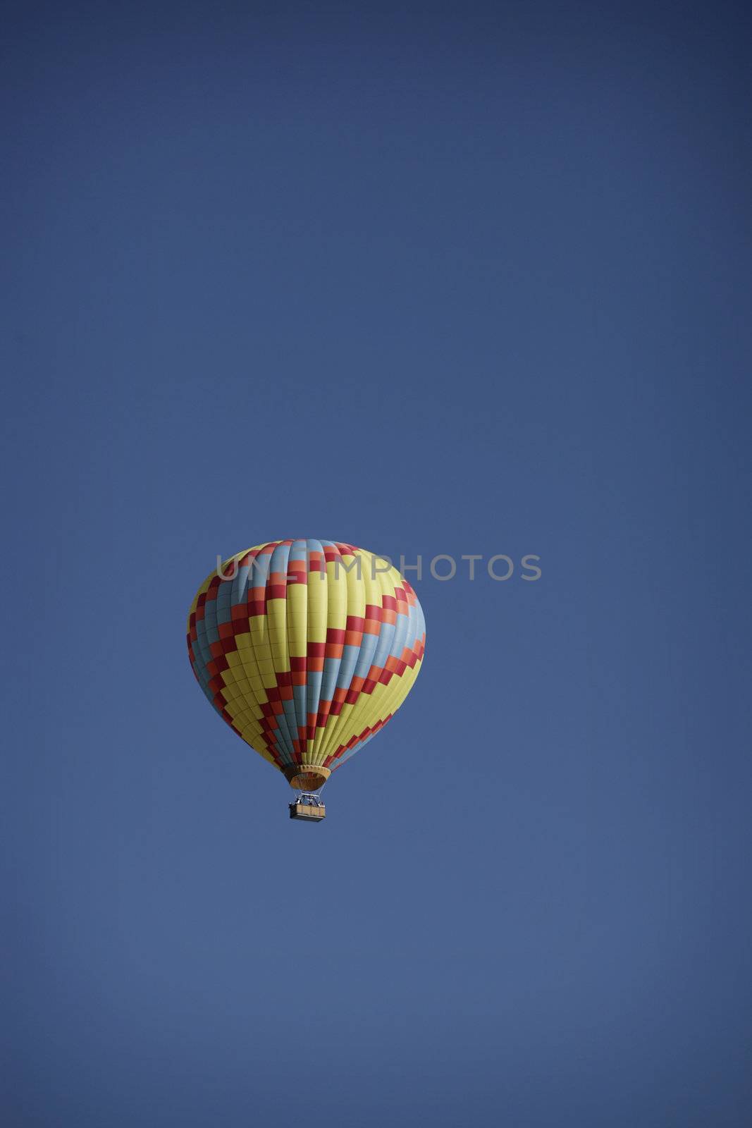 colorfull hot air ballon with blue sky