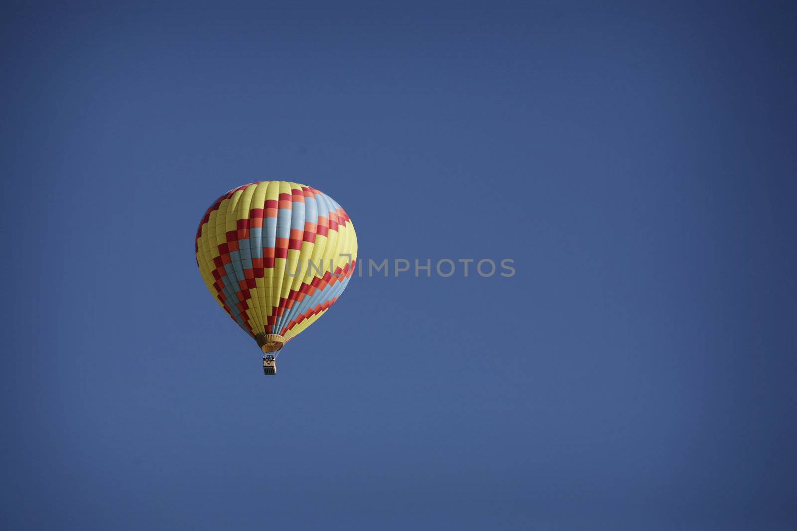 colorfull hot air ballon with blue sky