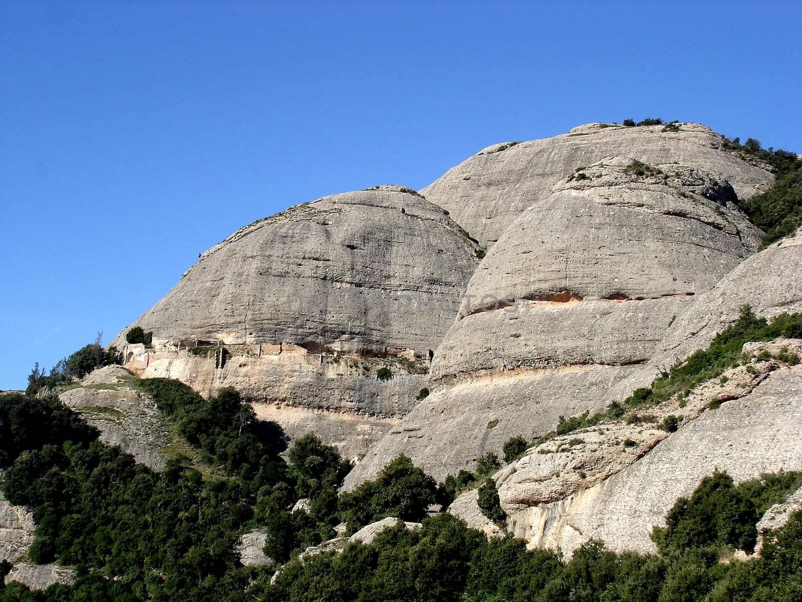 View of Sant Joan mountain at Montserrat abbey
