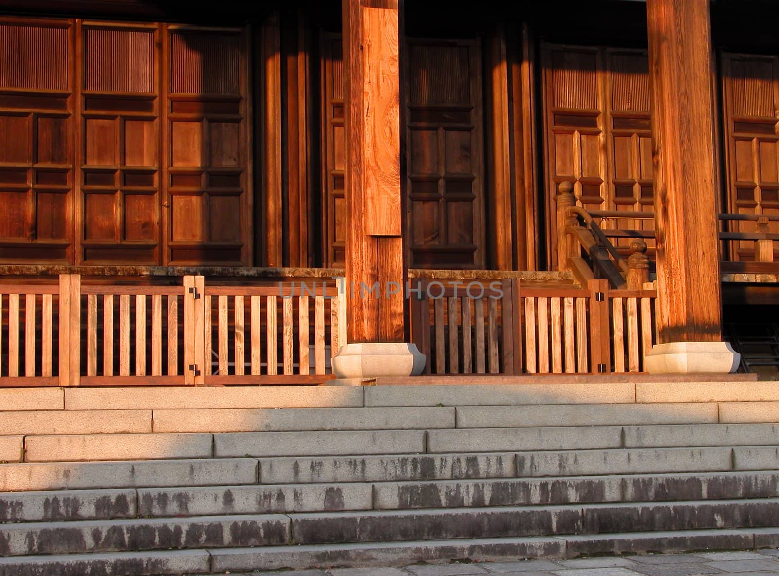 Detail of some wooden gates from a Japanese temple in Kyoto          