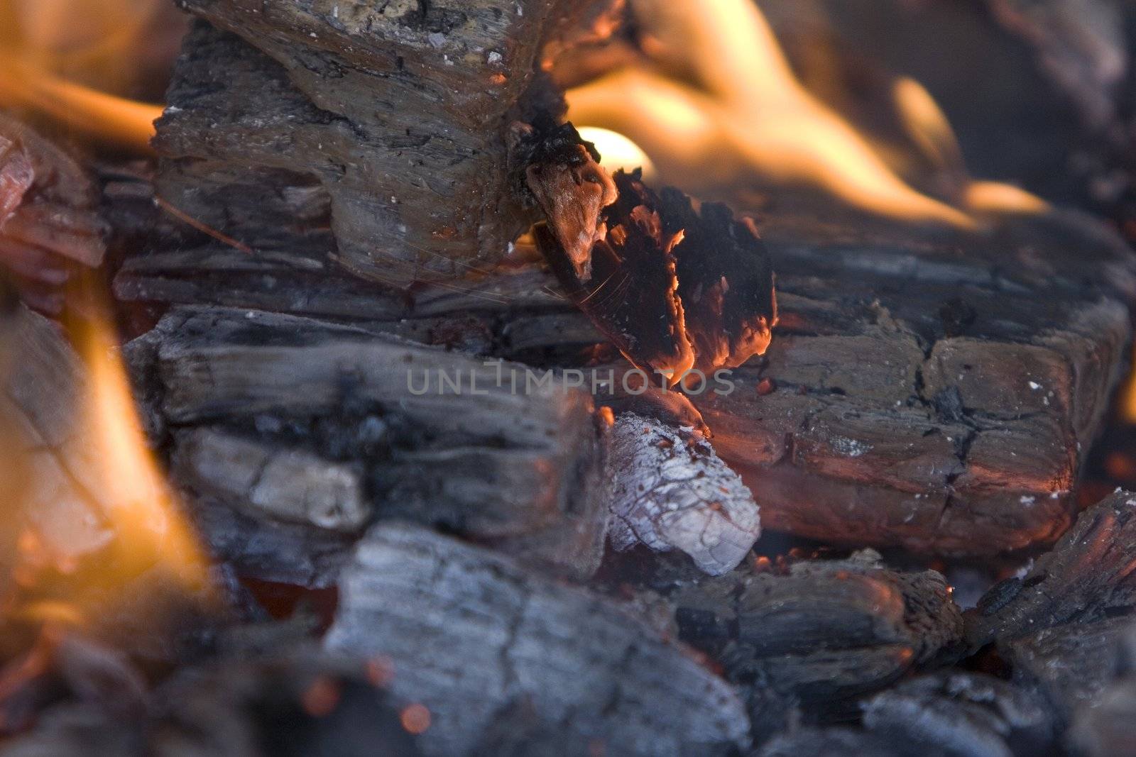 image of burning coal ready for using in the barbacue