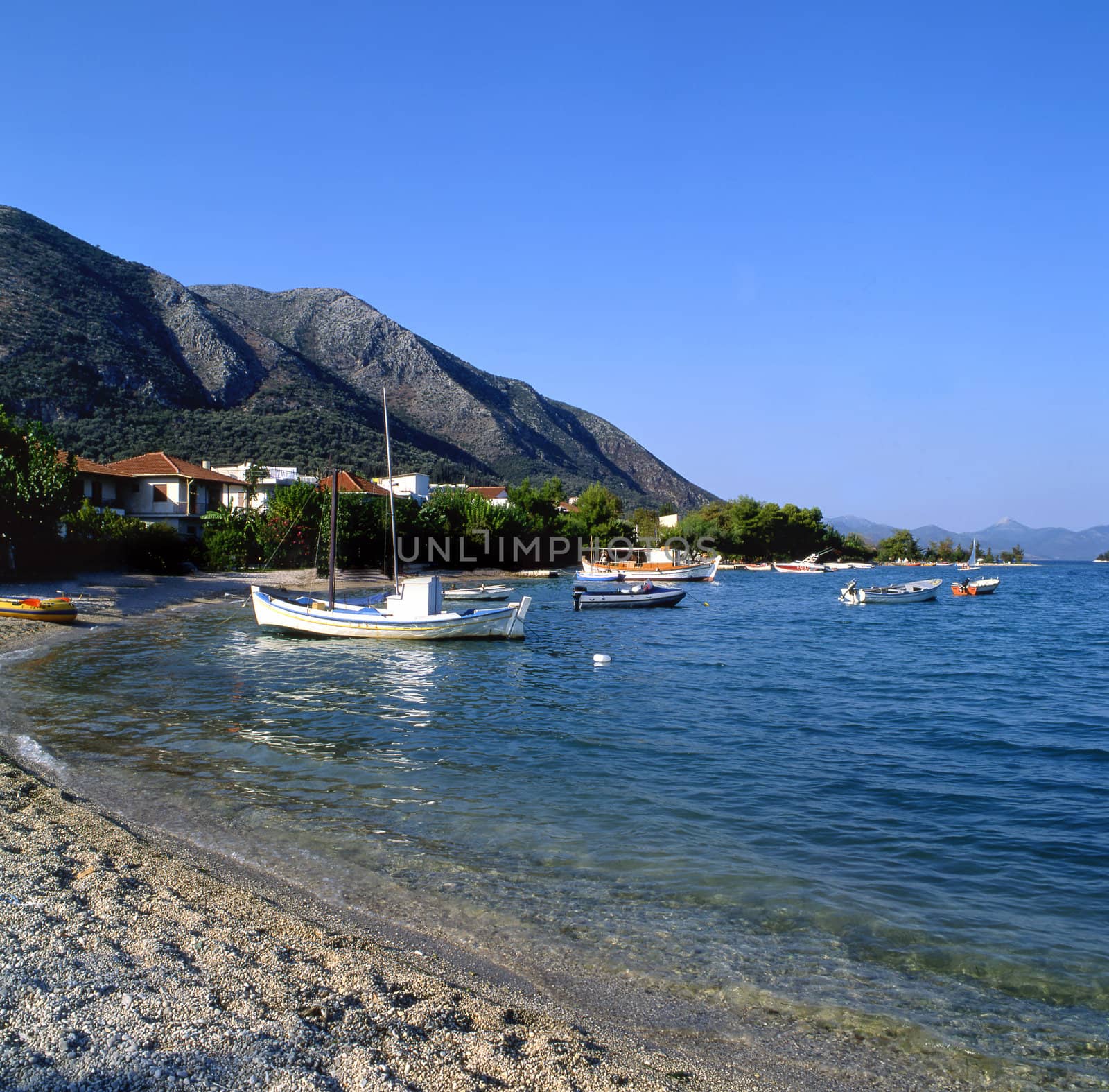 The greek island of Lefkas late evening