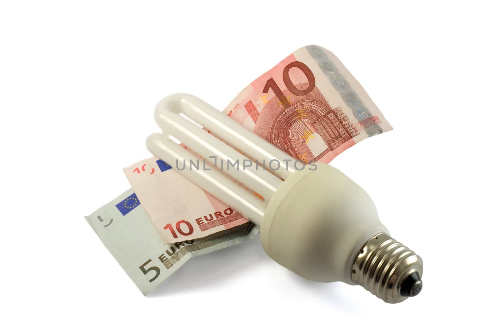saving luminescent lamp, isolated on a white background