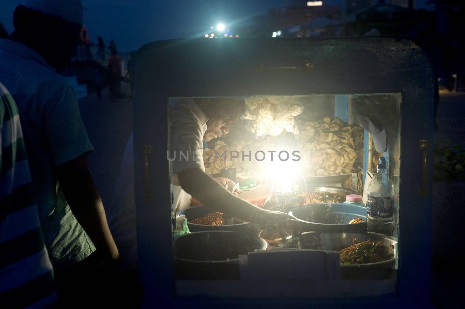 Colombo,Sri Lanka - February 22,2011: Traditional fast food on the embankment of Colombo