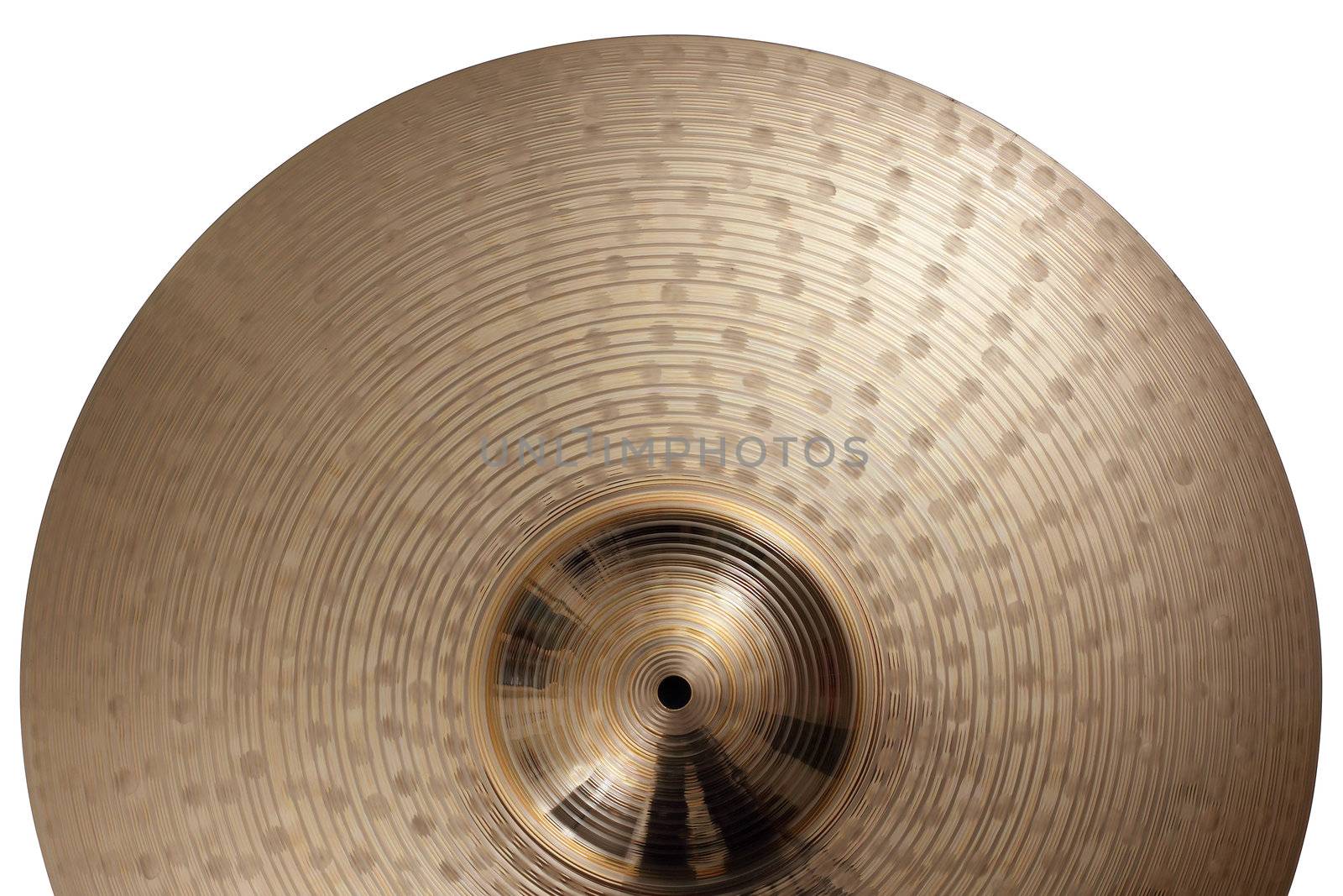 Photo of a ride cymbal as a background.
