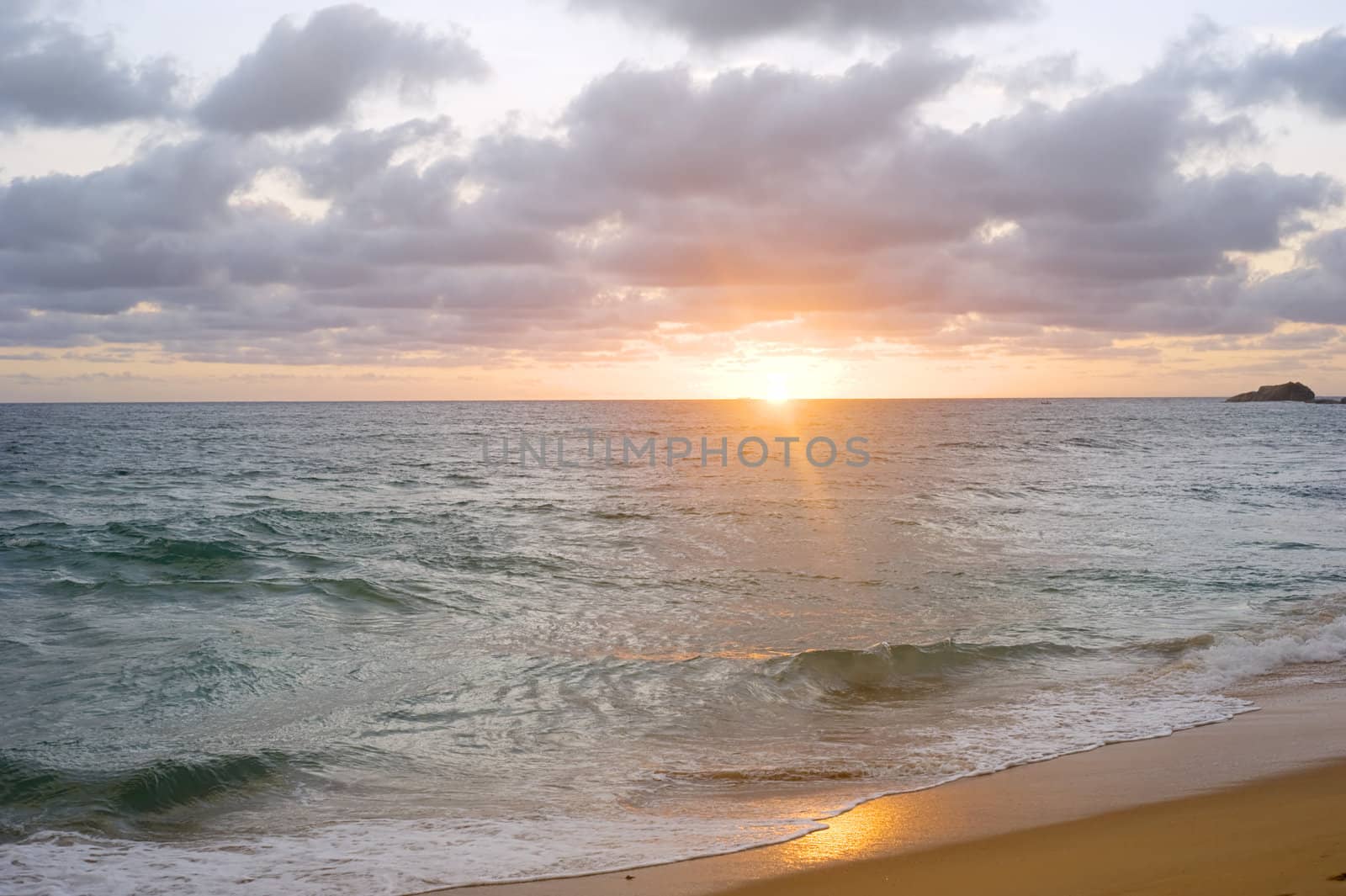 Beautiful sunset in the Indian ocean. Sri Lanka