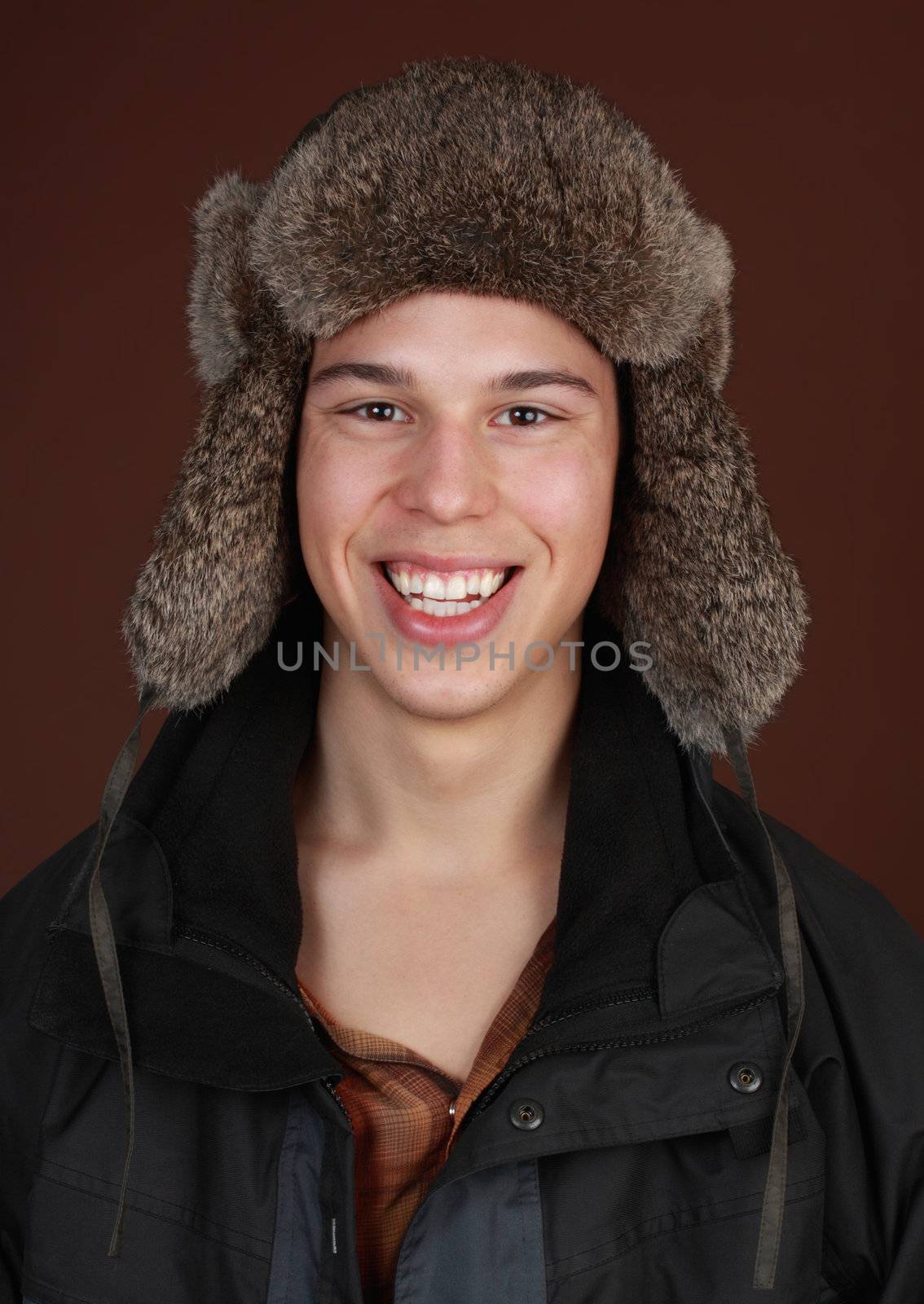 caucasian guy wearing winter hat