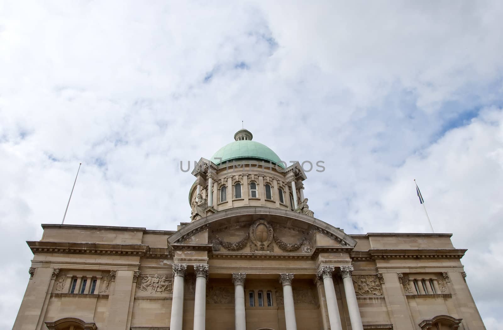 The Green Domed City Hall of Hull in Yorkshire England