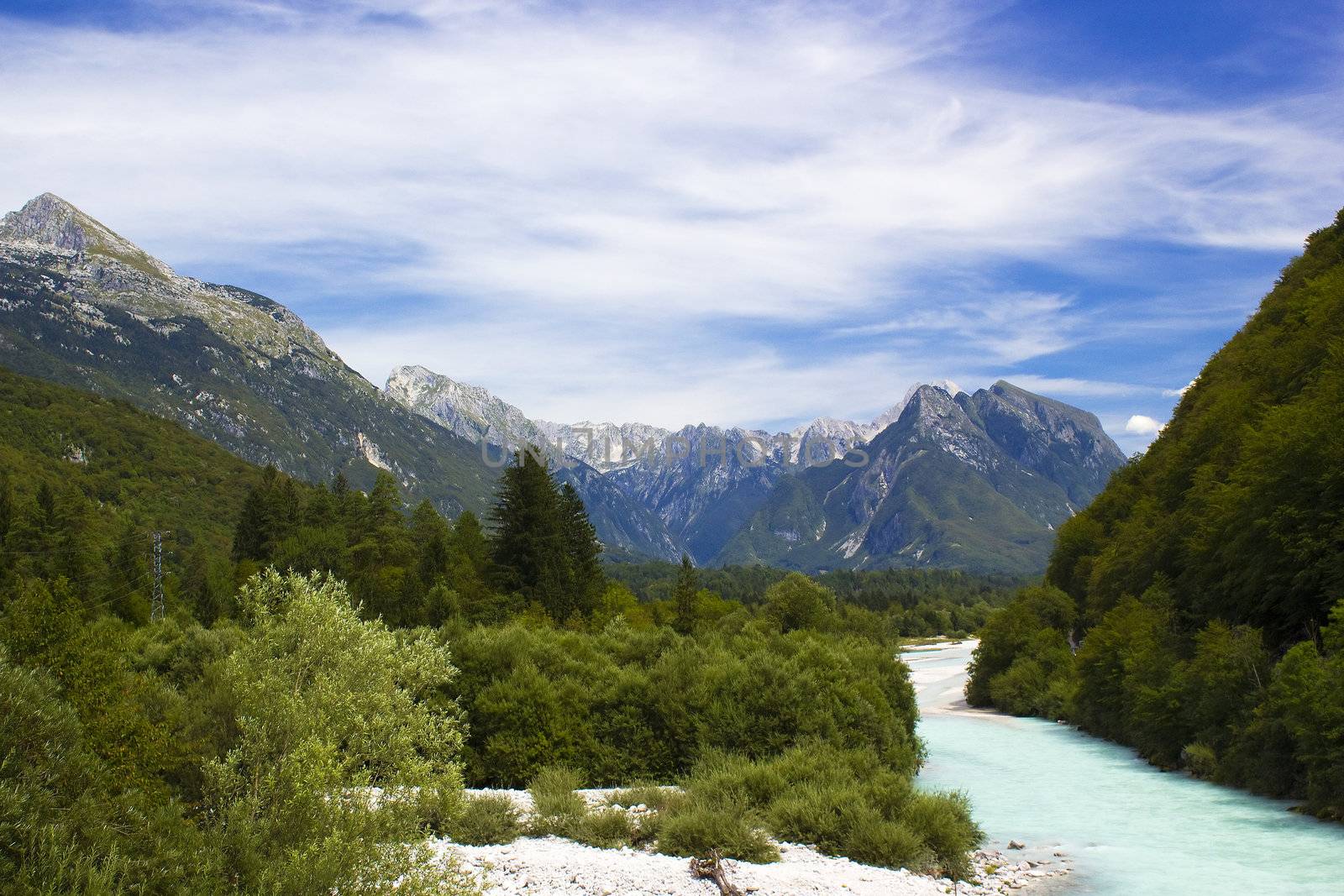 Glacial valley (Soca valley Slovenia)