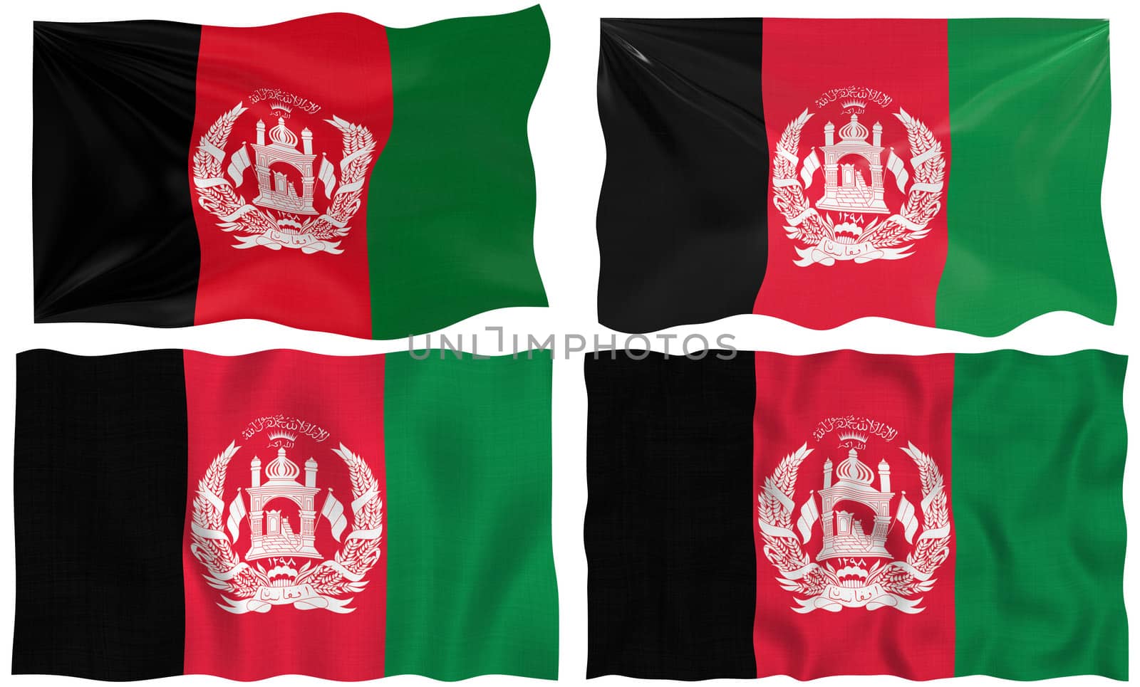 four flags of afghanistan by clearviewstock
