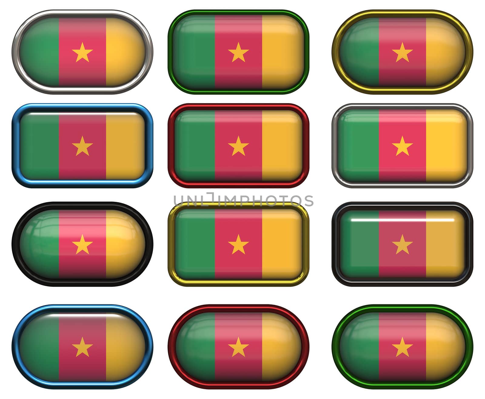 twelve buttons of the Flag of Cameroon by clearviewstock