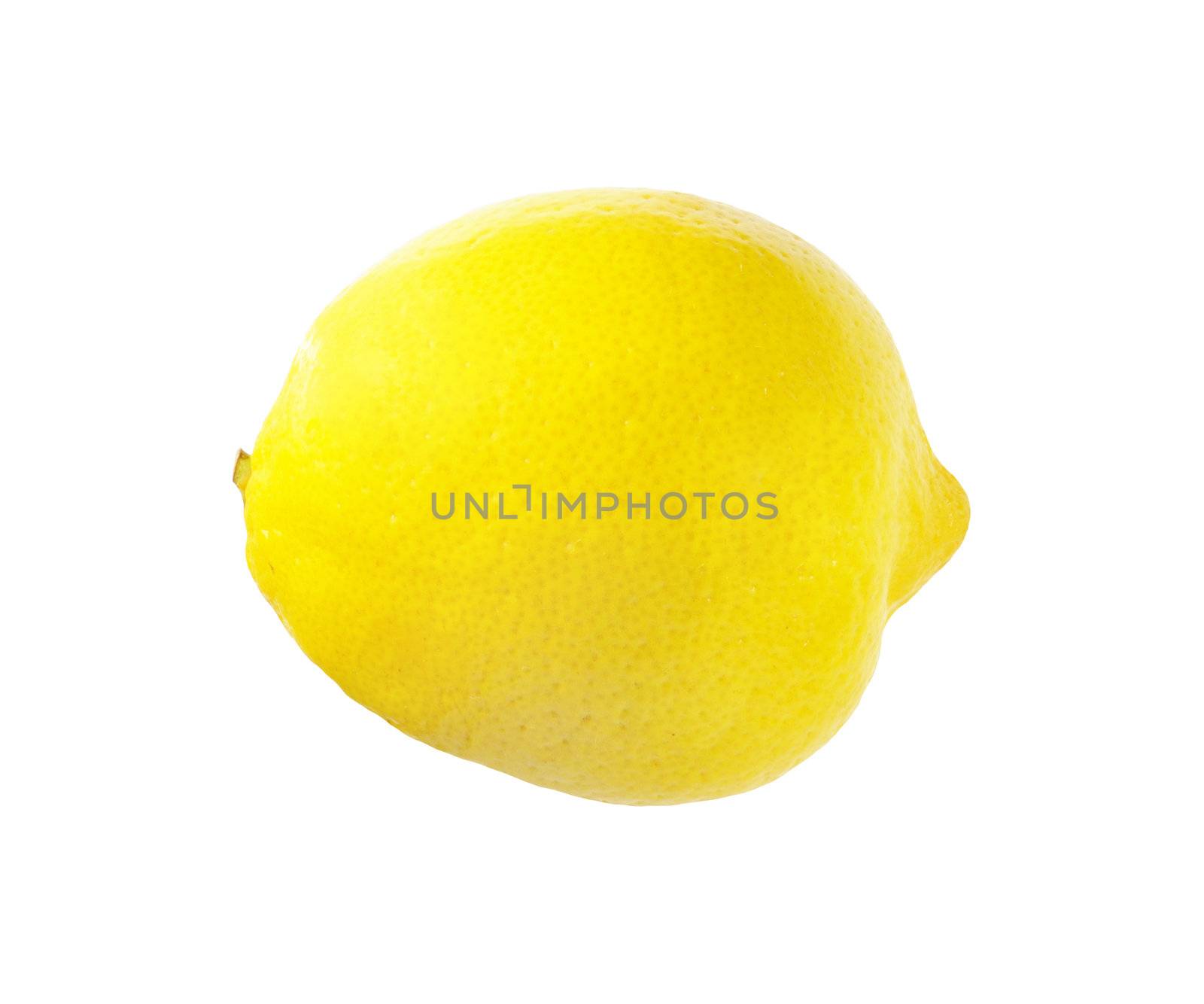 fresh yellow lemon isolated over white with clipping path 
