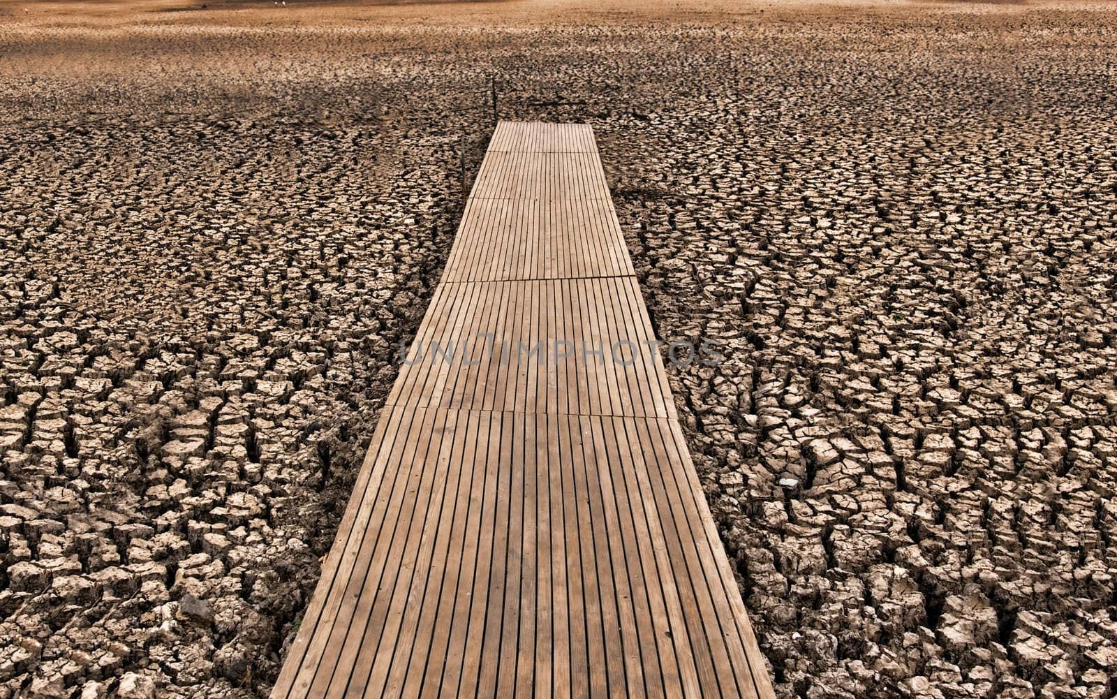dry cracked lake bed by clearviewstock