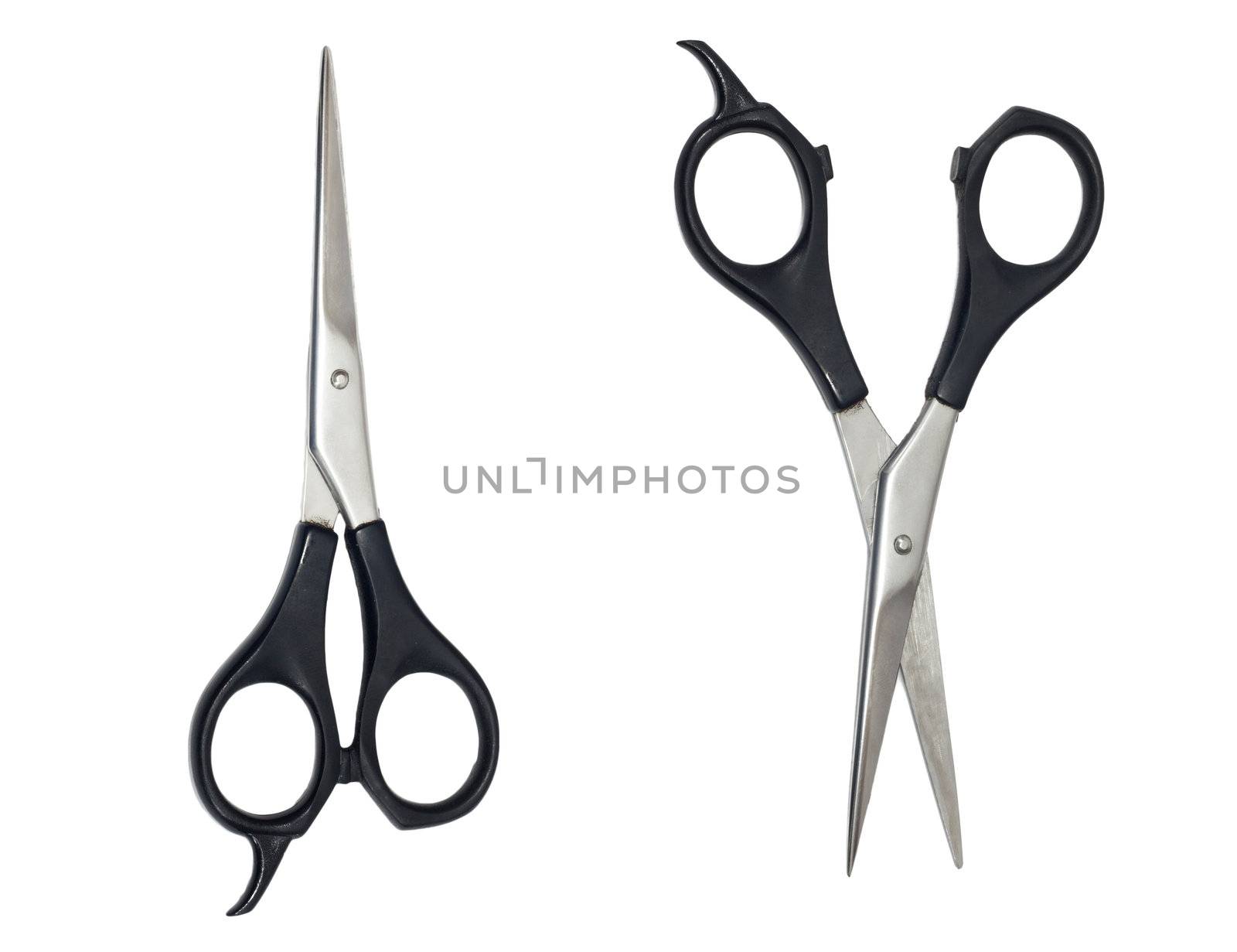 Professional Haircutting Scissors. Studio isolation on white. 