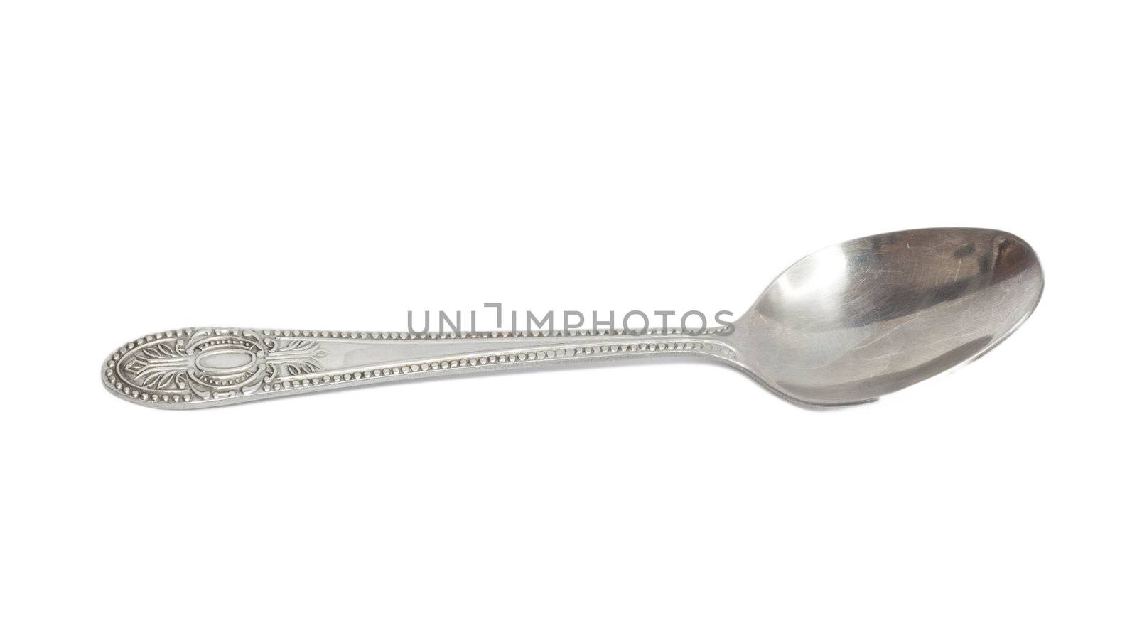 Silverware - spoon. Isolated on white background  by schankz