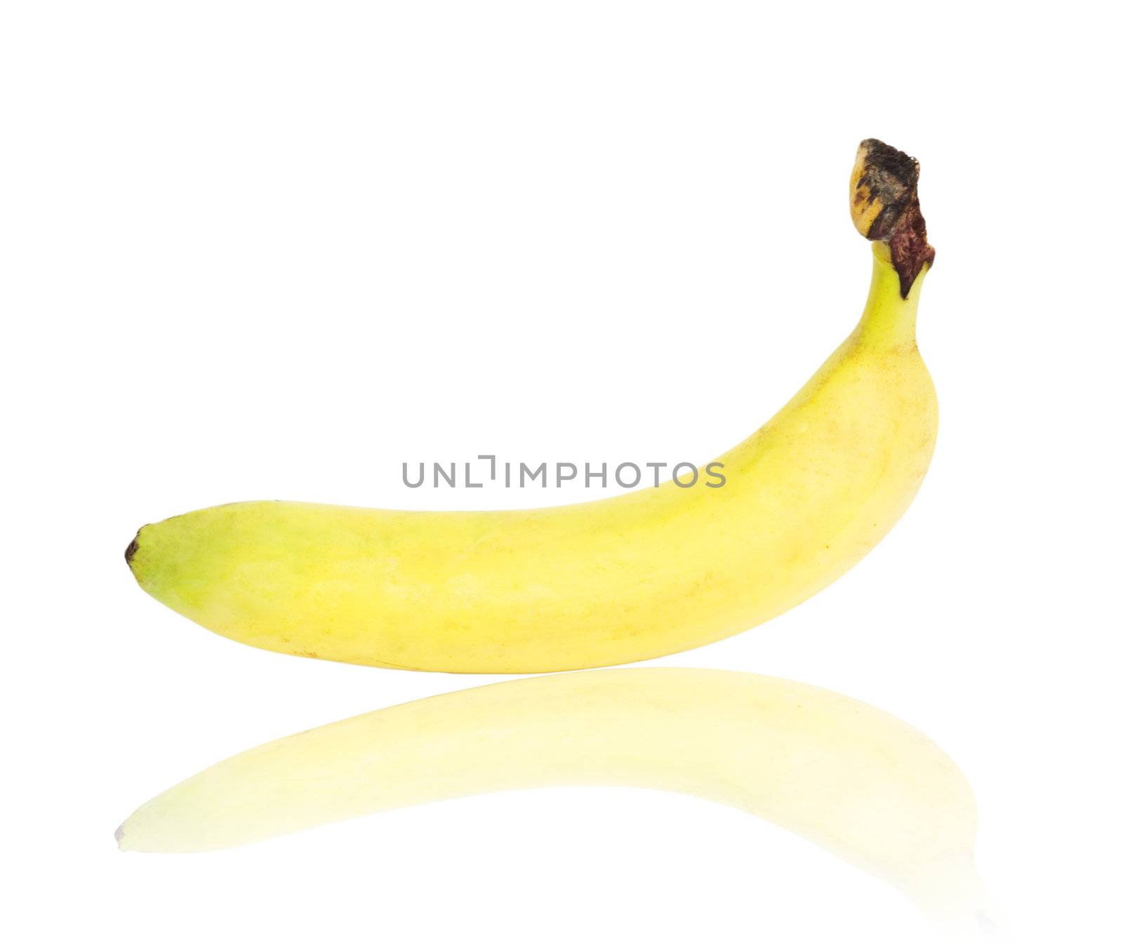 Ripe banana isolated on white background  by schankz