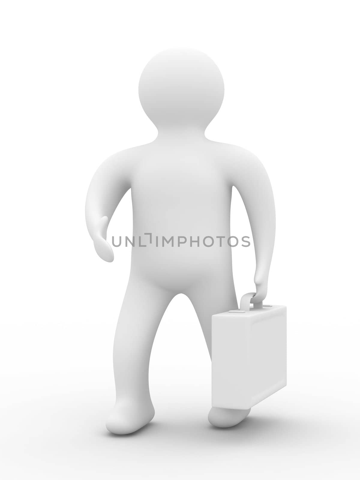 Handshake. businessmen on white background. Isolated 3D image