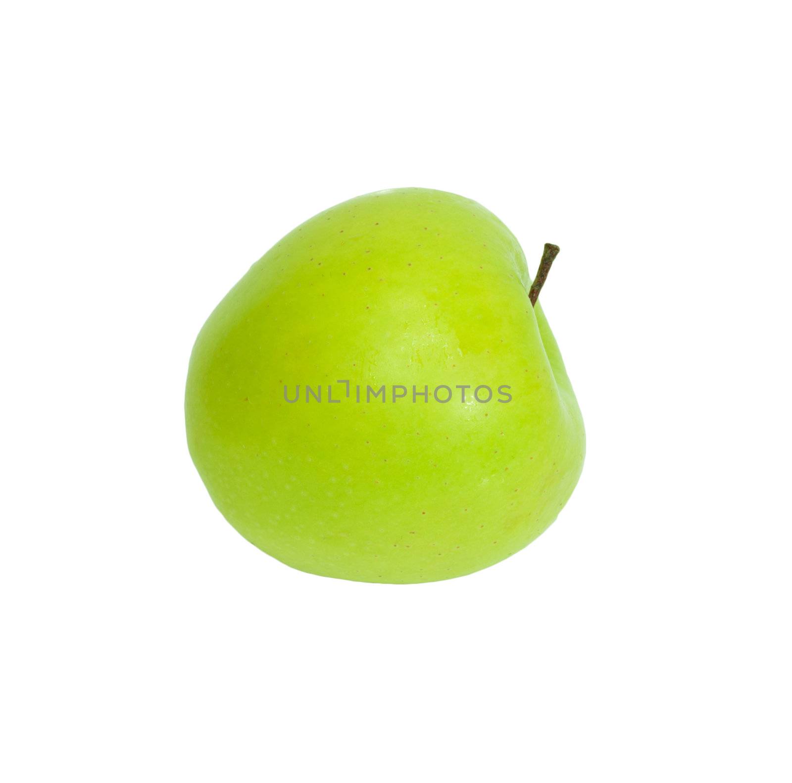 A ripe green apple. Isolated on white 