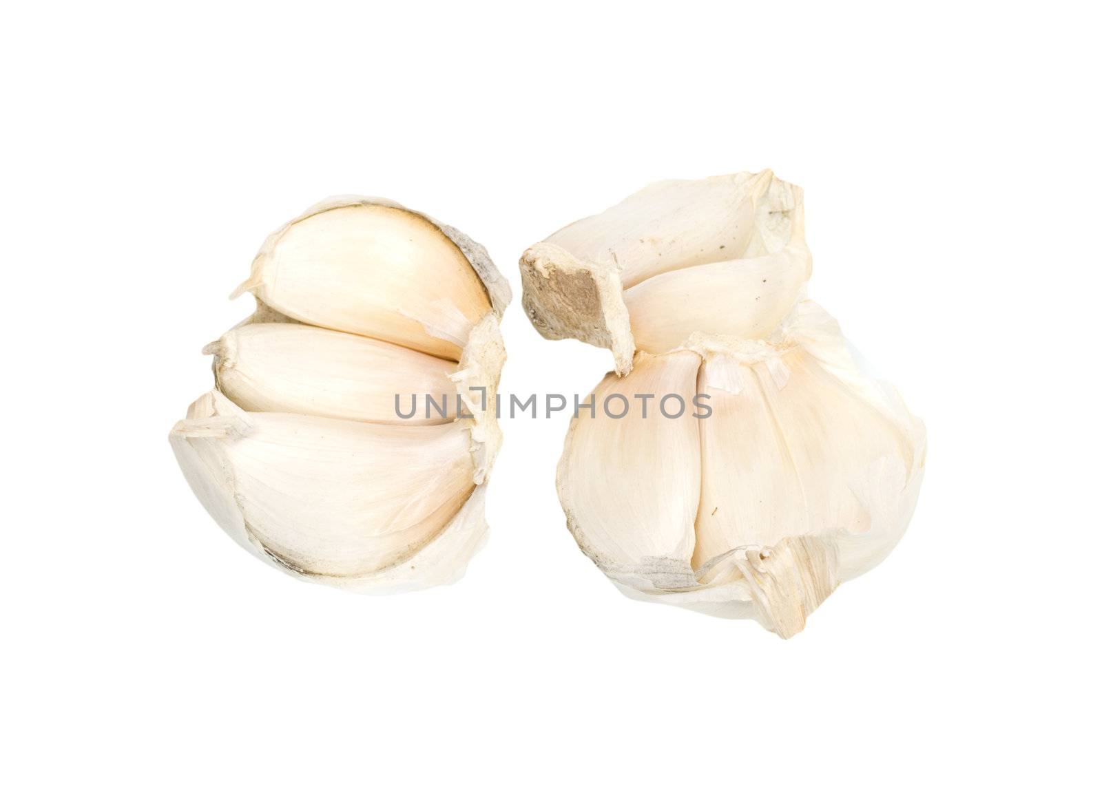 Garlic isolated on white 