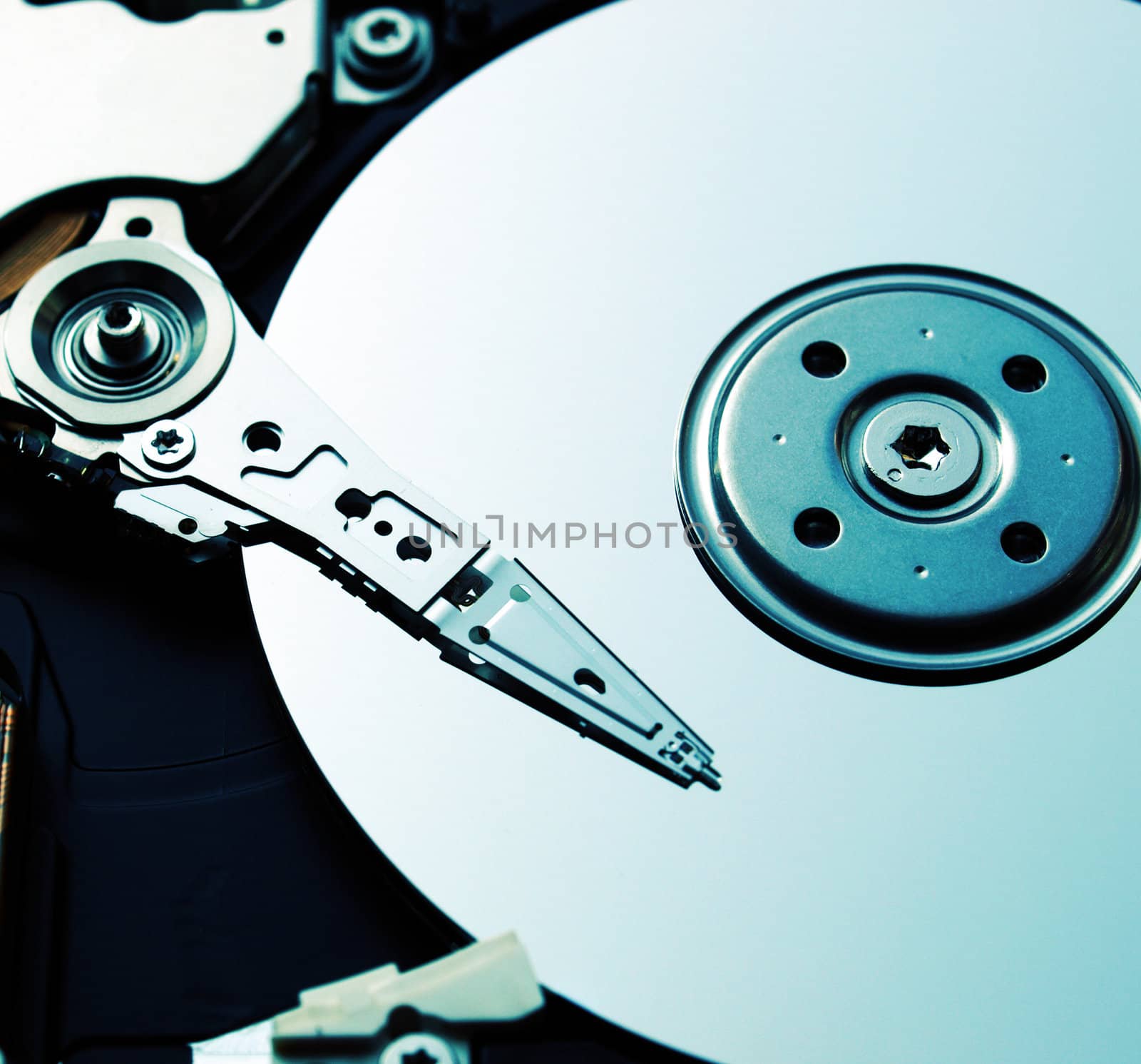 Detail of a magnetic computer hard disk