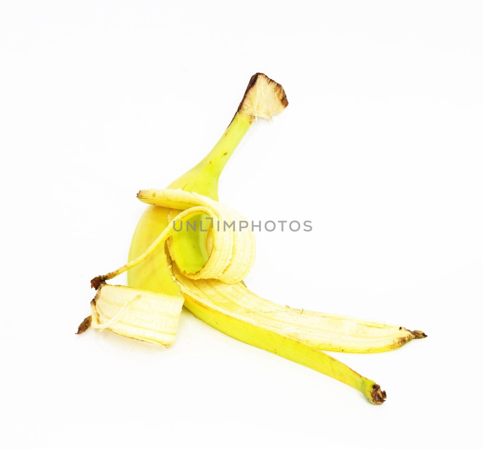 Banana skin isolated on white background 