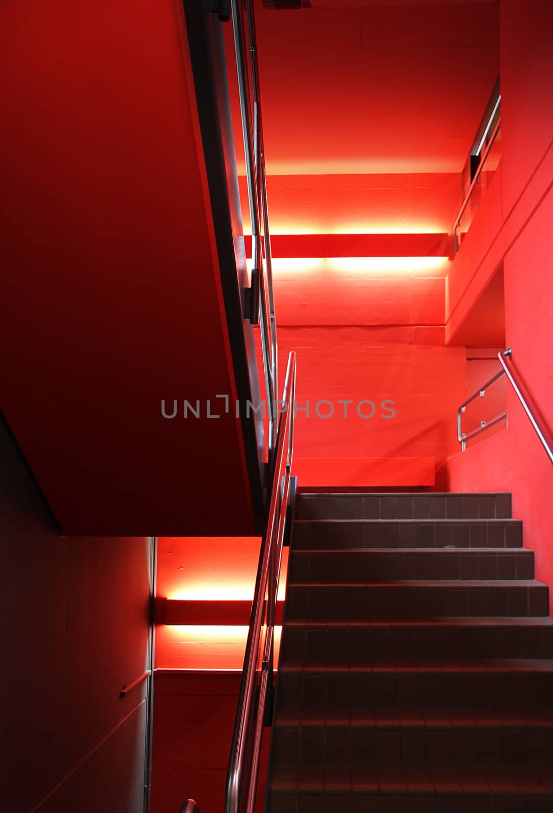 the modern design staircase in a new house