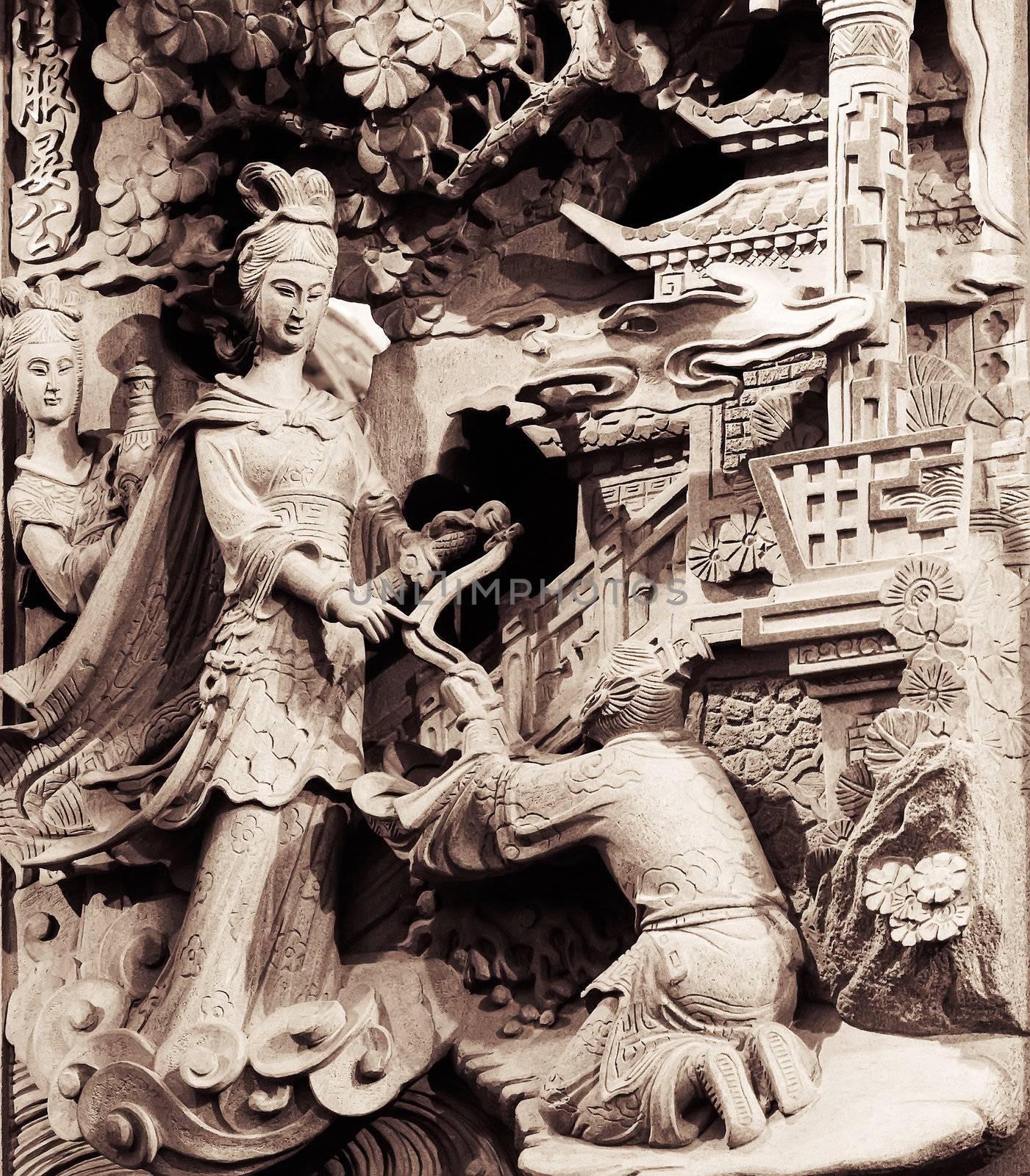 It is a stong carving of Taiwan. Maybe had one long story and fable.