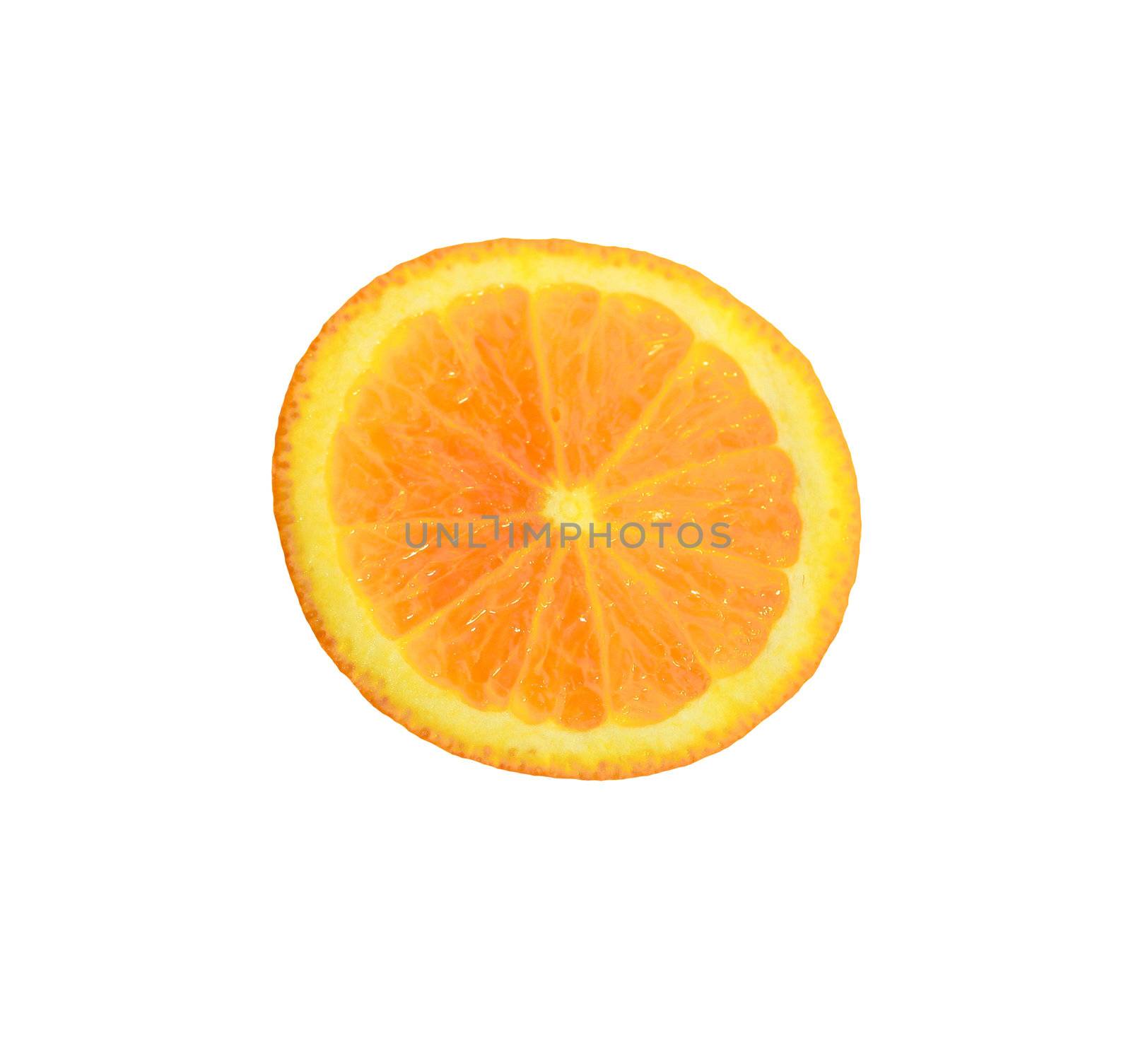 Slice of orange. isolated on white. 